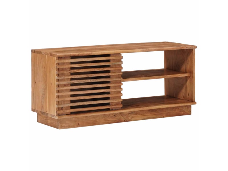  Meuble tv - banc tv - meuble de rangement avec stockage avec porte naturel 90 x 30 x 40 cm  - Conforama C