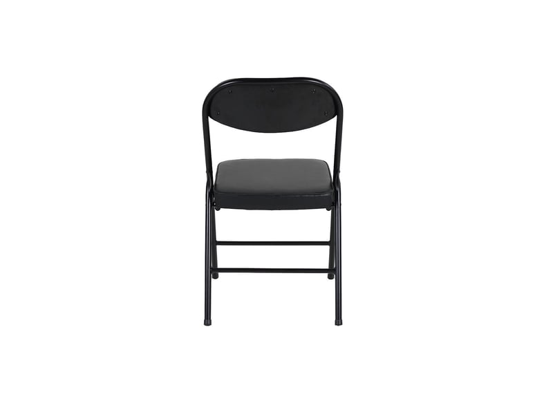  Lot de 4 chaises pliantes en similicuir pu noir, structure en acier W3050P415538 - Conforama D