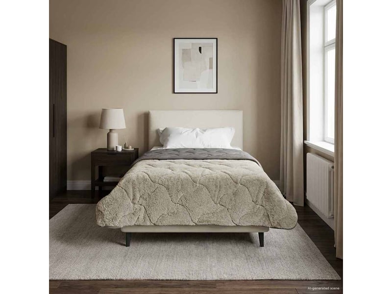 Couette - duvet d'été 135 x 200 cm été gris clair respirant - Conforama B