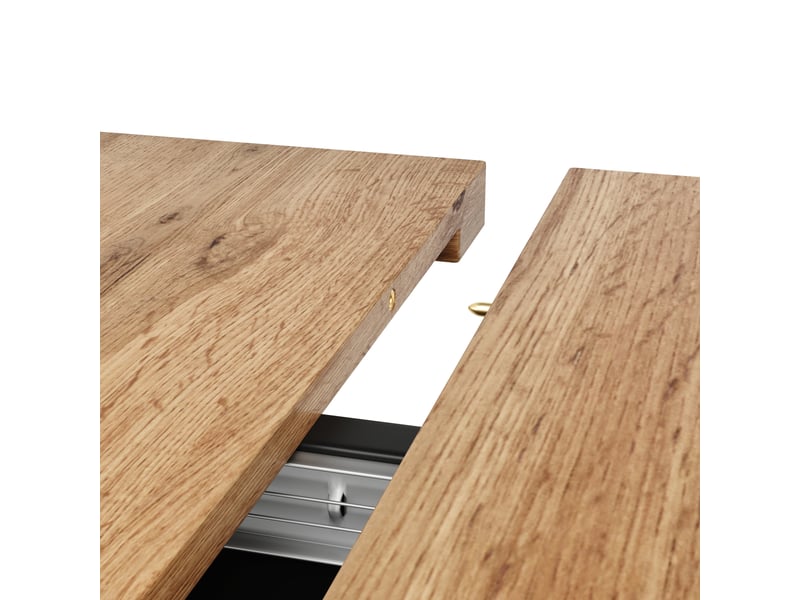 Table extensible (110)140x80x76 cm, design à motif ondulé unique, plateau réglable, style moderne, mdf, noir - Conforama E