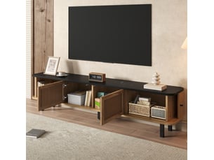 Meuble tv coloris bois clair 190 cm <strong>HOMVRA</strong>  <strong></strong>