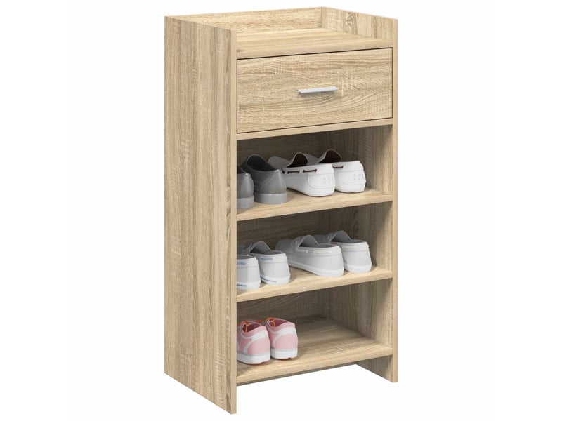  Meuble à chaussure, cabinet à chaussures avec tiroir chêne sonoma 48x36x92 cm  - Conforama C
