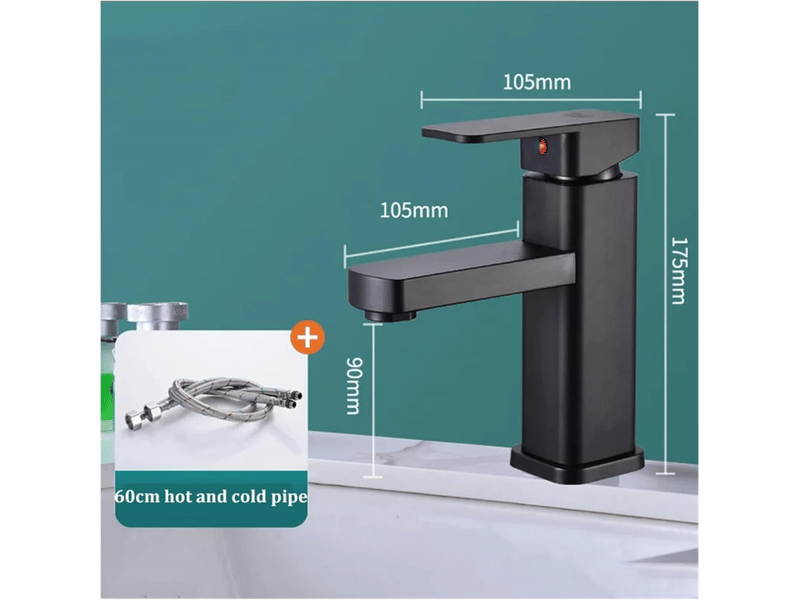  Robinet double usage eau chaudeeau froide pour salle de bain et cuisine (noir - 60 cm)  - Conforama B