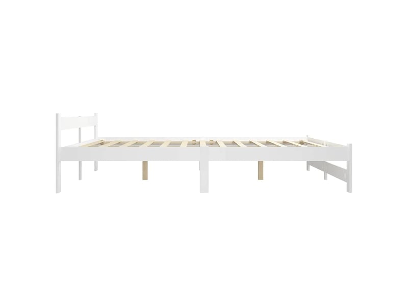  Lit double- lit adulte -  cadre de lit sans matelas blanc bois de pin massif 160x200 cm  - Conforama C