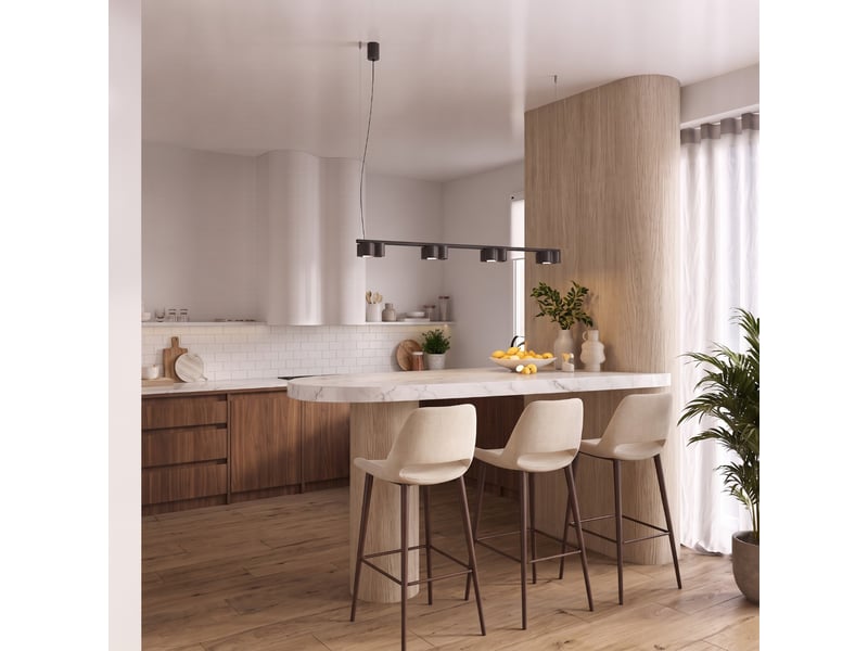  Lustre ovio 4 noir gx53 aluminium moderne 208x122x12cm SL.3342 - Conforama C
