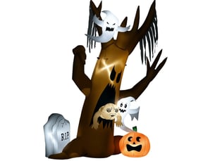 Décoration gonflable halloween 200 x 90 x 240 cm en polyester avec éclairage led multicolore chicfurn