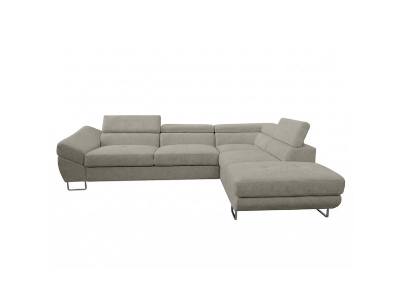  Canapé d'angle cassiope convertible avec coffre en tissu - taupe - angle droit CASSIOPE - Conforama A