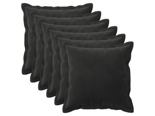 Lot de 6 coussins avec oreiller, coussins décoratifs houten noir fløjl cf51263