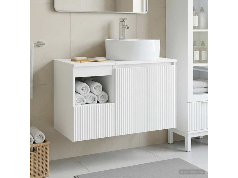 Ensemble de mobilier de salle de bain 2 pc blanc cf63992 - Conforama B