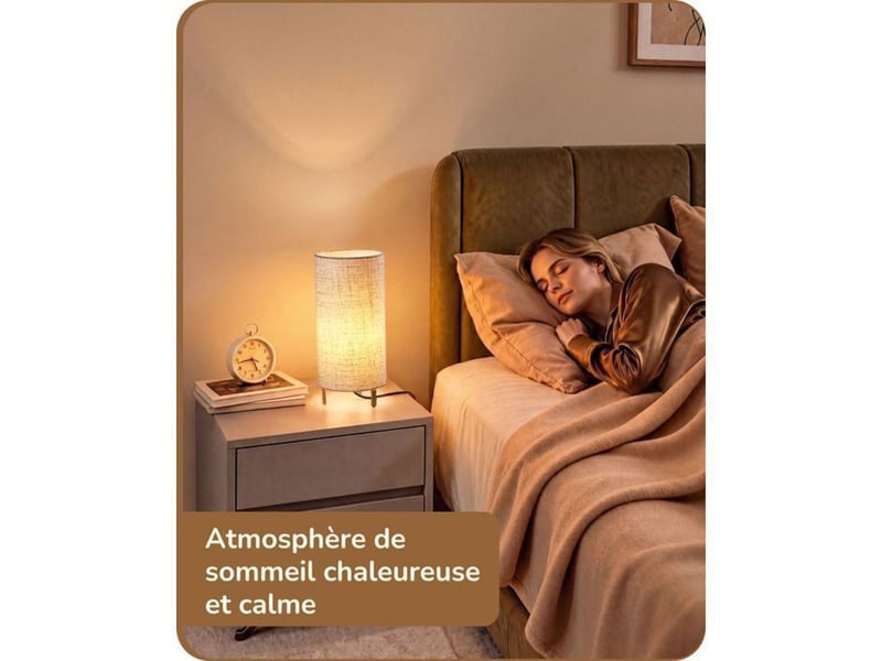  Lampe de table lot de 2 blanc abat-jour en lin 28,8 cm led e27 2700k 370618_AACUS34138_6_DROPFR - Conforama B