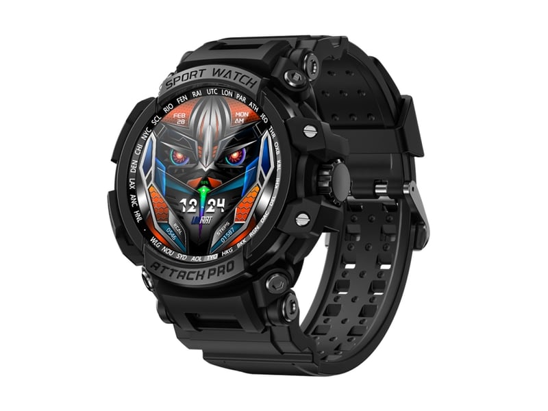 (noir) montre de sport d'extérieur de 1,32 pouce avec bluetooth 5.1, compatible avec les appels bluetooth.