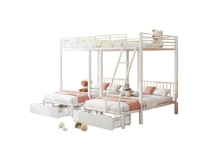 Lit avec rangement 90x200 cm WISHDOR coloris blanc