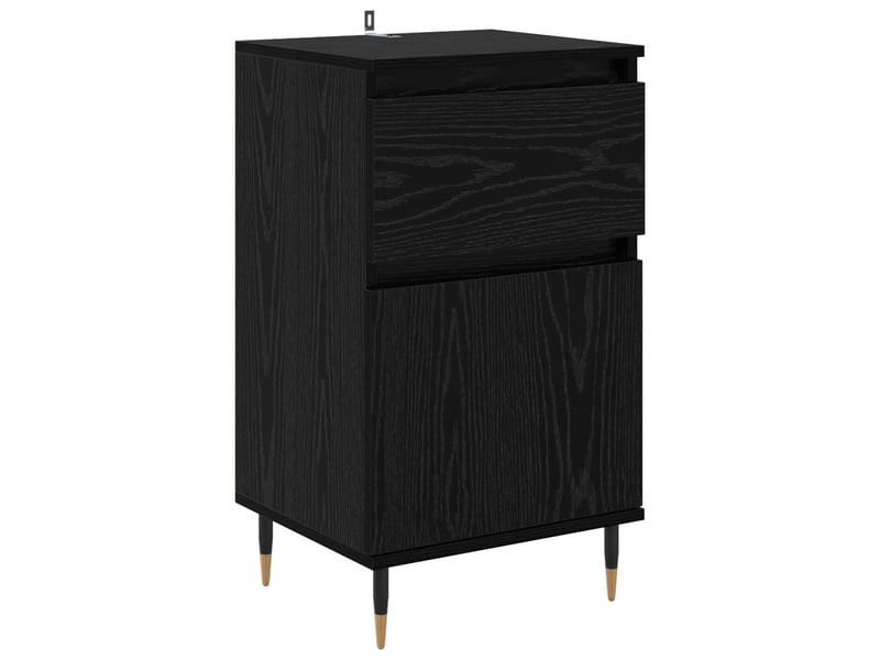  Buffet - bahut - meuble de rangement chêne noir 40 x 35 x 70 cm bois d'ingénierie et fer  - Conforama A