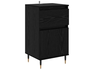 Buffet - bahut - meuble de rangement chêne noir 40 x 35 x 70 cm bois d'ingénierie et fer