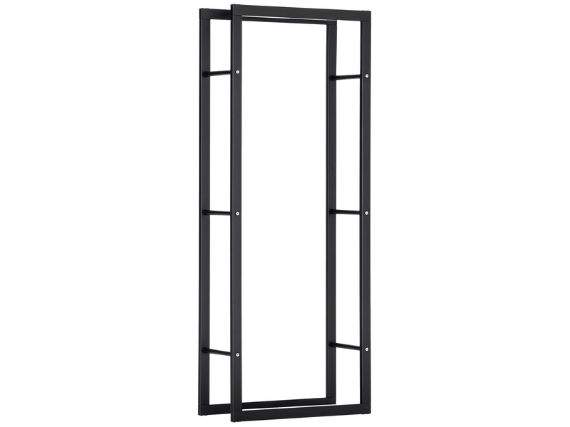  Porte-bûches métal noir, capacité 100 kg, 60 x 25 x 150 cm, intérieur et extérieur  - Conforama A