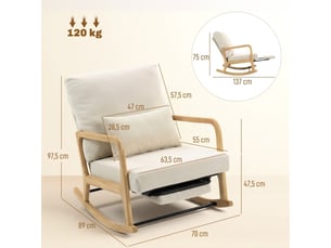Fauteuil fixe <strong></strong> Coton / Polyester beige