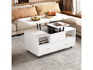 Table basse rectangulaire coloris blanc - 50 cmx100 cm