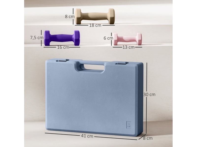  Set de 6 haltères 1kg, 2kg, 3kg prise antidérapante en métal rose  - Conforama E
