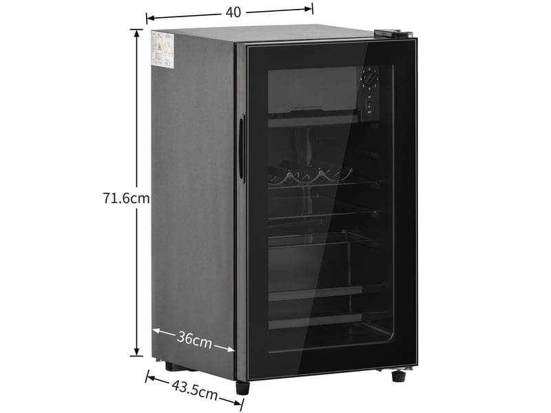  Mini réfrigérateur 76 l avec congélateur 6 l, led, faible bruit, clayettes réglables, 51 canettes  - Conforama C