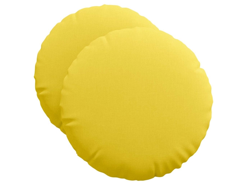  Lot de 2 coussins de siège, coussins décoratifs tissu jaune clair ø50 x 19 cm cf59840  - Conforama A
