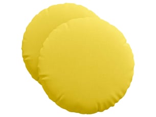 Lot de 2 coussins de siège, coussins décoratifs tissu jaune clair ø50 x 19 cm cf59840