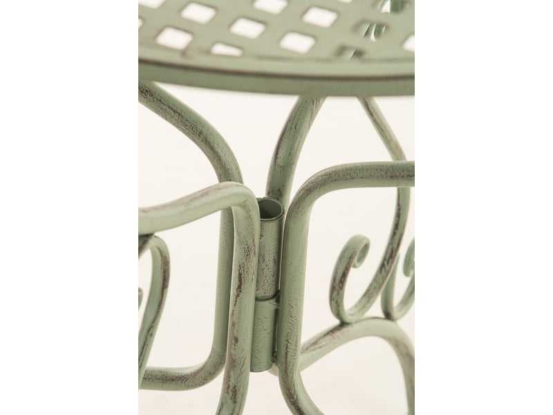  Table de jardin en fer forgé diamètre ø 70 cm vert vieilli mdj10048  - Conforama D