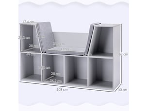 Bibliotheque coloris gris <strong>VIVRYN</strong> <strong></strong> - 103 cm x 62 cm