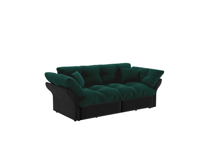  Canapé 2 places 3-en-1  190x85x91 cm en velours vert  - Conforama A