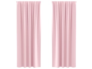Lot de 2 rideaux occultants, rideaux black-out avec anneaux rose bébé 245 x 140 cm cf44753
