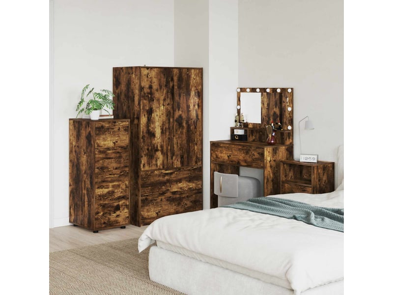 Armoire de rangement, commode de rangement 40 x 48 x 105 cm bois d'ingénierie shl7011 - Conforama B