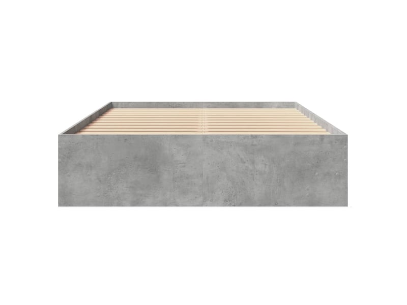  Lit double- lit adulte -  cadre de lit sans matelas gris béton 135x190 cm bois ingénierie  - Conforama D