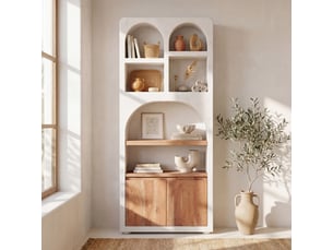 Bibliotheque coloris  blanc  <strong>MAISON PAVANE</strong> <strong>Fira</strong> - 80 cm x 190 cm