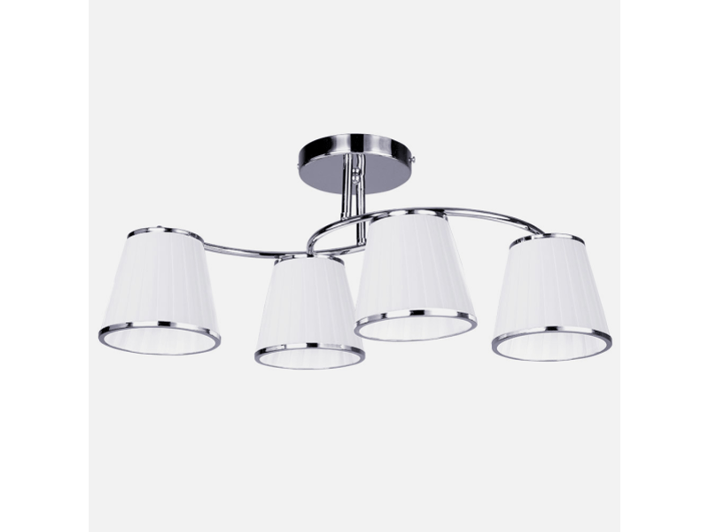  Fabrilamp lantanas, lampe classique, 4xe27, chromé et blanc, 24 x 64 x 31,5 cm 151754020 - Conforama C