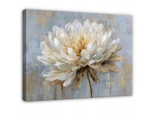 Tableau décoration murale impression sur toile fleurs béton gris - 120x80 cm - tableau décoration murale chambre et salon