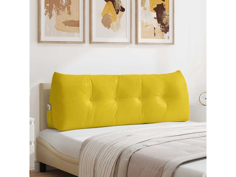 Coussin de dos, coussin de dossier jaune 140 x 24 x 50 cm velours cf54752 - Conforama B