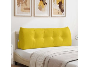 Coussin de dos, coussin de dossier jaune 140 x 24 x 50 cm velours cf54752
