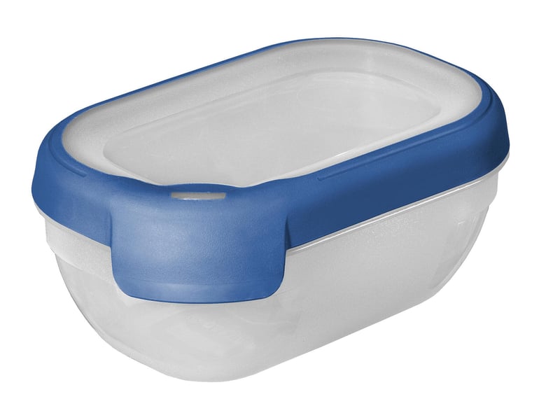  Curver boîte alimentaire rectangulaire multi usage 0,5l en polypropylène 100% recyclé, 15x10x6,5 cm, adapté au micro-ondes, lave-vaisselle, congélateur- bleu  - Conforama A