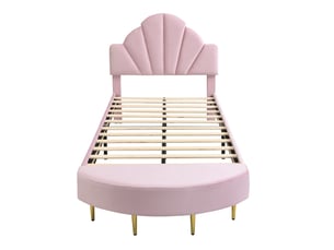 Lit simple 90x200 cm OKWISH coloris rose
