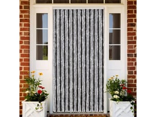 Rideau anti-mouches, moustiquaire gris et noir 100x230 cm chenille cf43546