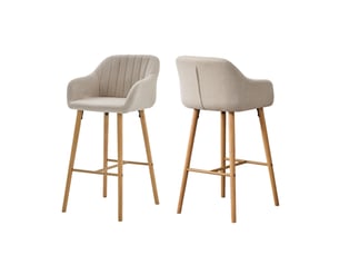 tabouret de bar  MEUBLES COSY  - beige hauteur d'assise 75 cm vendu Par paire