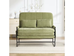 Canapé droit convertible <strong>MODENVIE</strong> <strong></strong> 2 places Tissu vert
