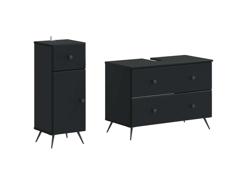  Ensemble de 2 meubles de salle de bain breda noir cf63100  - Conforama A