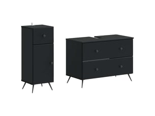 Ensemble de 2 meubles de salle de bain breda noir cf63100