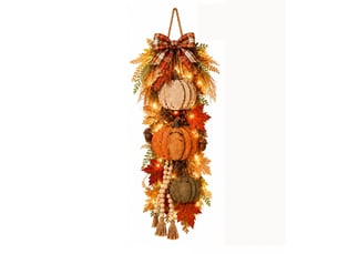 Pendaison décorative en bois citrouille, led chaud – style rustique, pour porte et décoration automnale