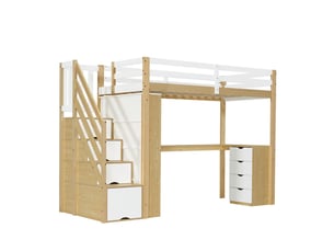 Lit mezzanine 90x200 cm BGSRYAO   coloris bicolore