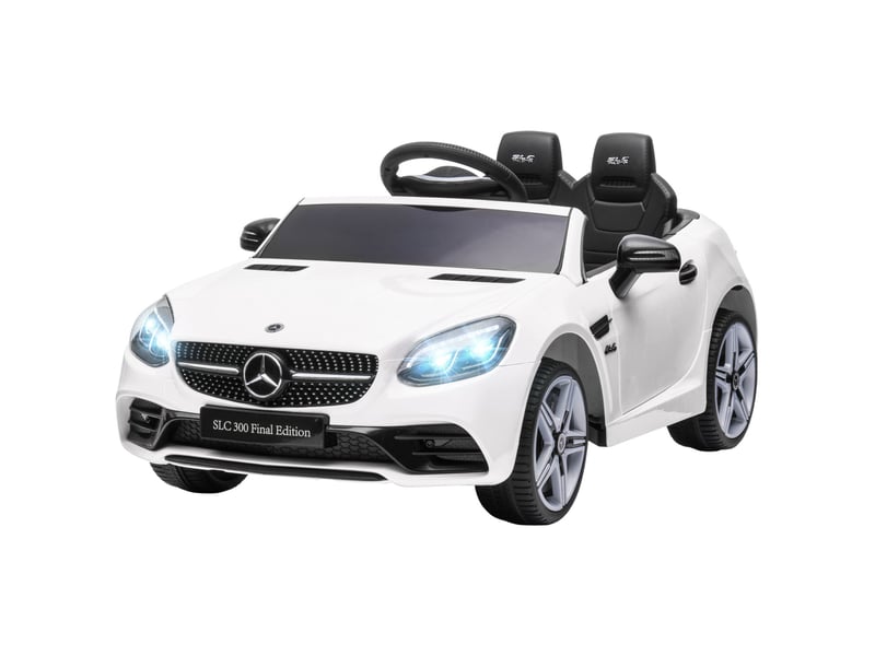  Voiture électrique enfants licence mercedes slc 300 12v v. Max. 5 kmh effets sonores lumineux télécommande blanc  - Conforama B