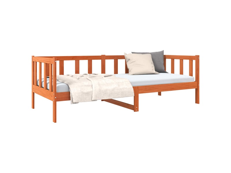 Lit simple- lit adulte - cadre de lit marron 80 x 200 cm bois de pin massif - Conforama D