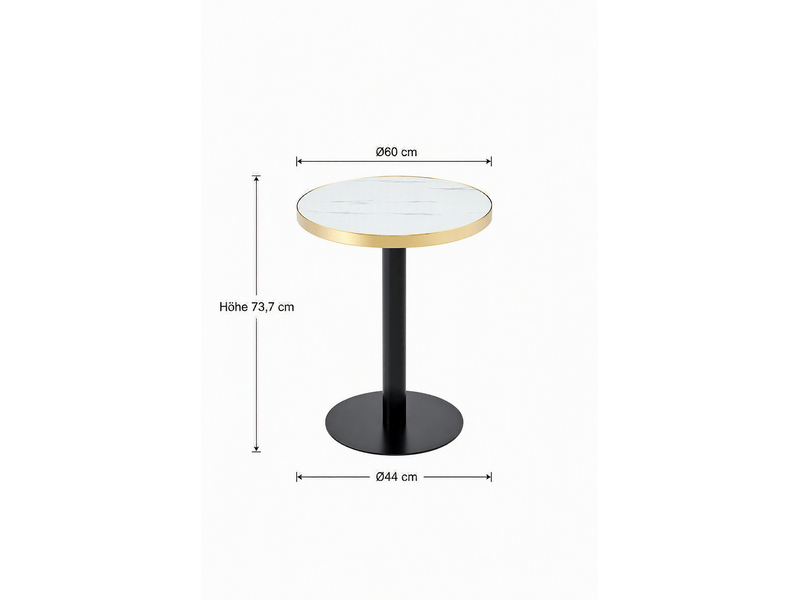  Table basse ronde avec base stable et plateau aspect marbre, style moderne, pour salon, en mdf, blanc, 75 × 71 × 23 cm  - Conforama D
