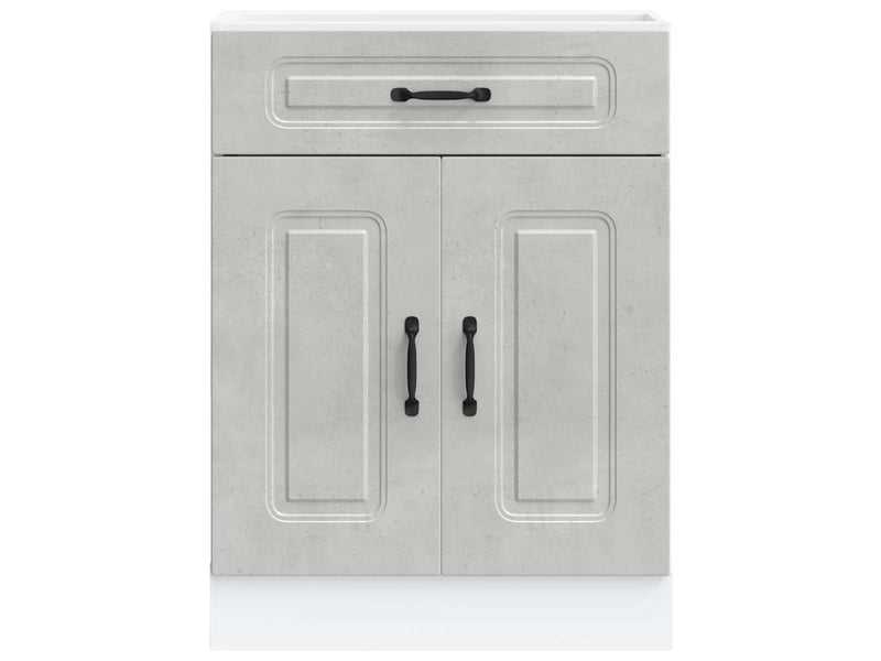  Meuble de rangement, armoire de cuisine kalmar gris béton bois d'ingénierie shl5260  - Conforama D