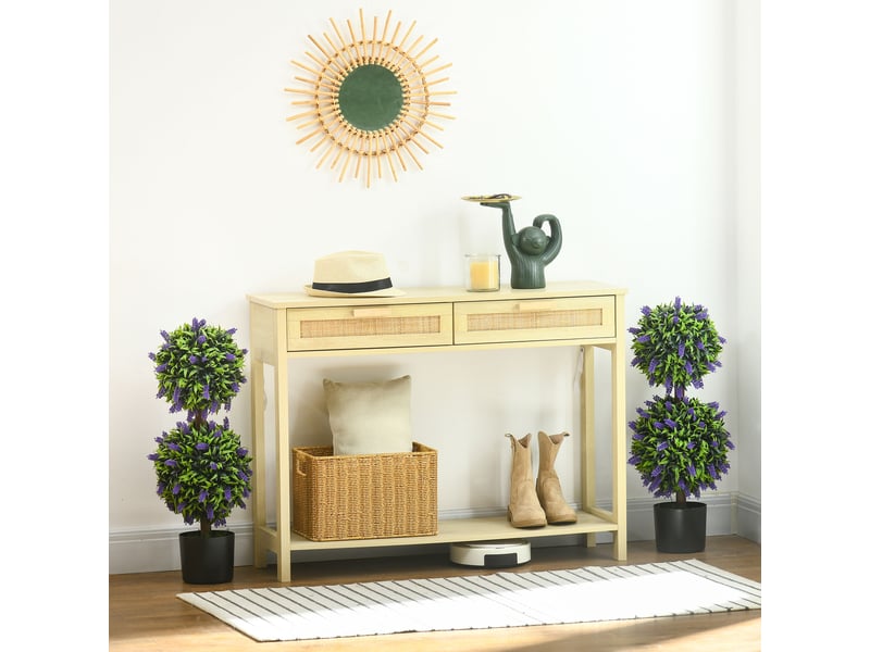  Plante artificielle en pot lot de 2 lavandes décoratives résistantes aux uv pour intérieur et extérieur vert ø15 × 70 cm  - Conforama E